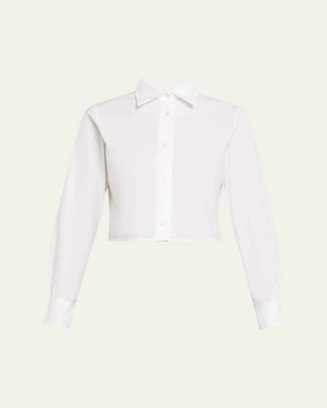Cataleya Cropped Cotton Poplin Shirt